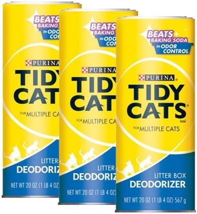 Purina Tidy Cats 20 oz. Canister Litter Box Deodorizer for Multiple Cats, 3 Pack