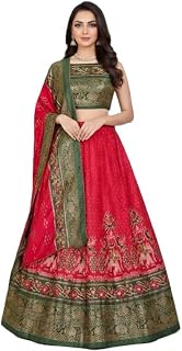 Supreetha Women’s Printed Lehenga Choli Set with Dupatta | Designer Ethnic Lehenga with Flared Skirt, Blouse & Dupatta for... Price In India