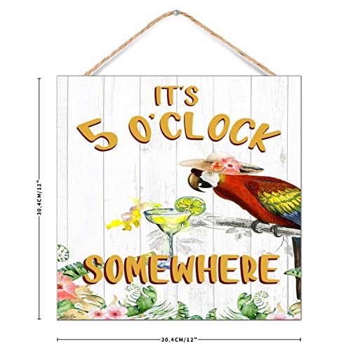 Plaque décorative en bois perroquet rustique multicolore 30,5x30,5 cm - 4