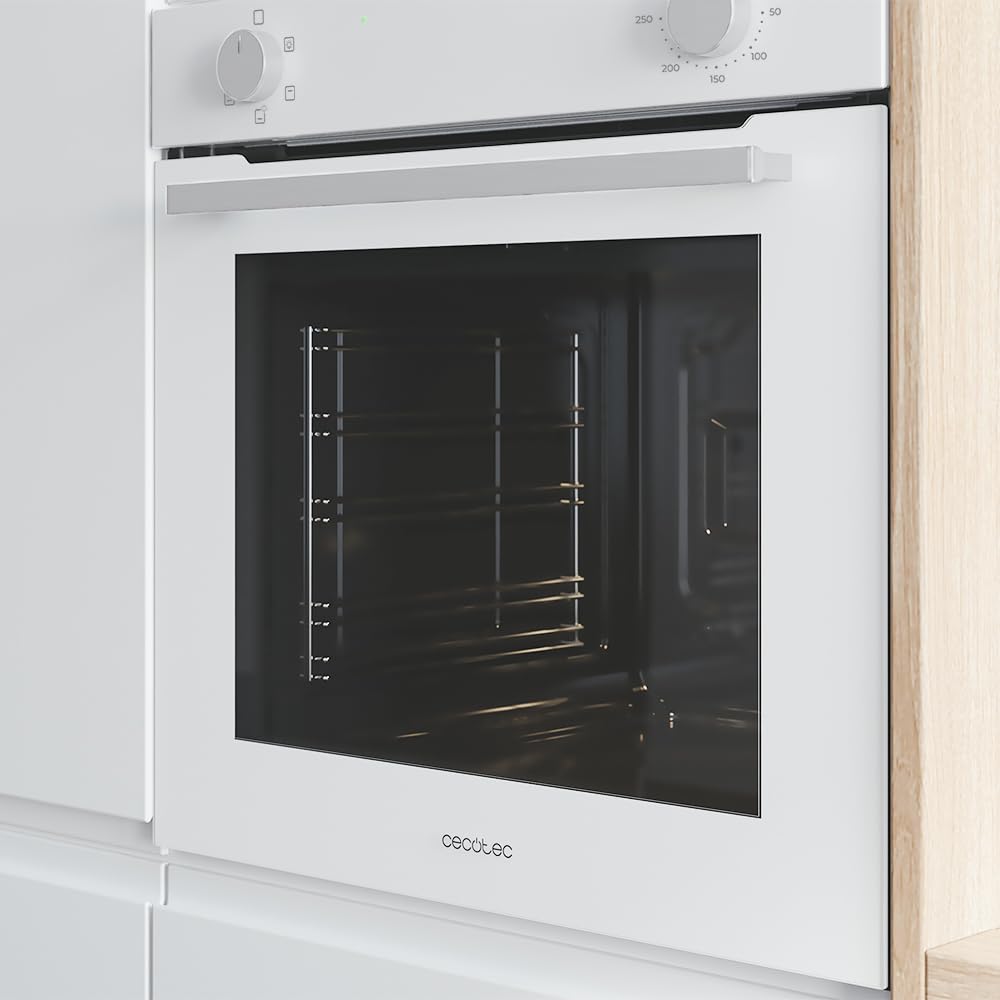 Cecotec Four Intégrable Multifonction Conventionnel de 80L Bolero Hexa C126400 Glass White. 2800W, 5 Fonctions, Basse Consommation, Lumière Intérieure, Steam Assist, Steam EasyClean