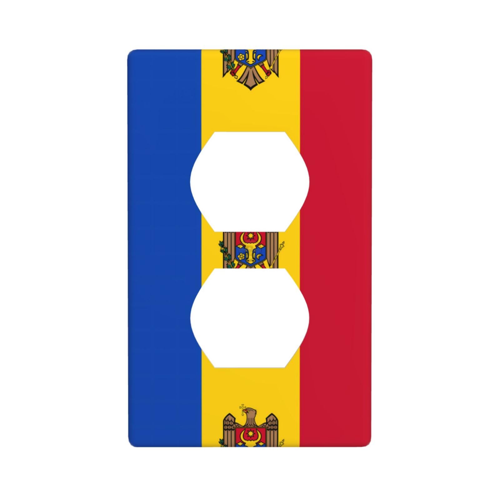 Flag of Moldova Decorative Switch Plate Cover-Unbreakable Polycarbonate Wall Plate for Home Office, 1 Gang with Screws