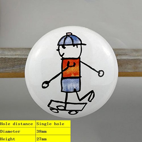 LOVIVER Puxador De Cerâmica Armário Armário Armário Móveis Handle Pull - Cute Pattern PICK - Garoto