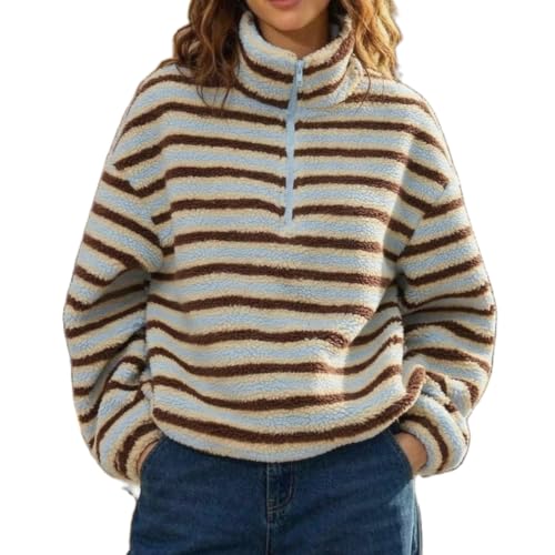 Mxiqqpltky Y2K Fleece Sweatshirt for Women Trendy Half Zip Long