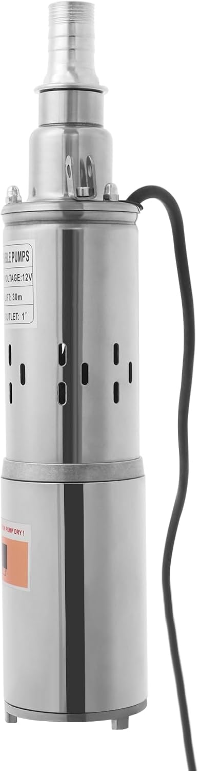 12V 180W Solar Well Pump, Stainless Shell Submersible Deep Well Water Pump/Alternative Energy Solar Battery