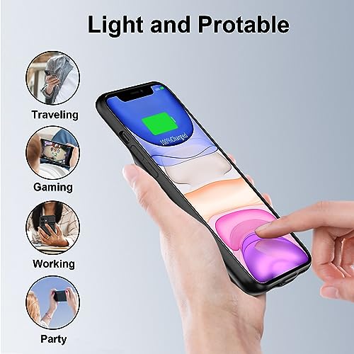 Funda de batería para iPhone 11 carcasa de carga extendida portátil de 7000 mAh 5