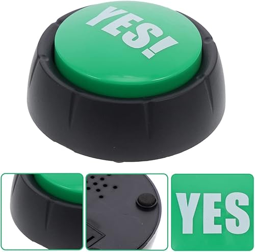 Miniatura 8 de NUOBESTY YES Button Sound Button Toys Funny Buttons Prop Game Party Broank Buttons Voice Button Toy - Verde YES Button 2 piezas