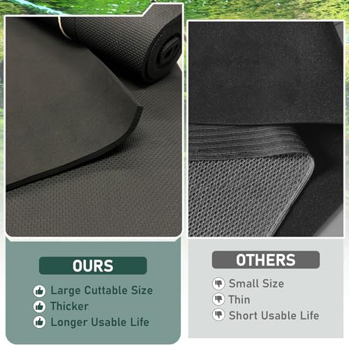 Image of Aquarium Leveling Mat 2PCS /Set Neoprene Non-Slip Shockproof Fish Tank Pad Waterproof Textured Surface for Uneven Surfaces Durable Fish Tank Mat with Easy-Cut Edges (No Glue, 11.8 x 11.8 Inch)