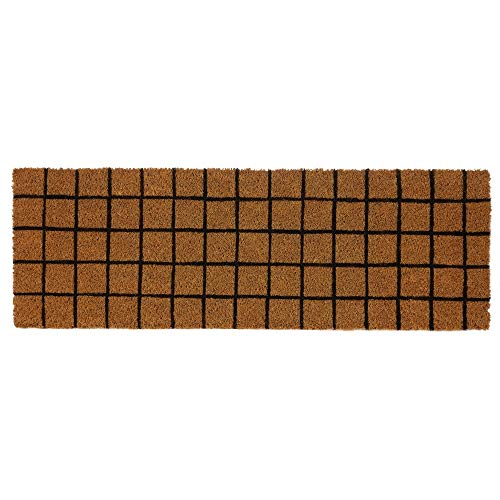 LOLAhome Felpudo Cuadro Antideslizante marrón de Fibra de Coco de 75x25 cm