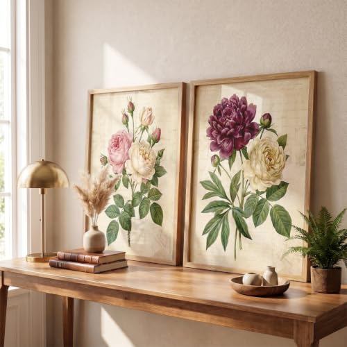 Image of YANVEER Botanical Wall Art Painting | Wall Frames For Home Decor Office Living Room | Poster With Frame Wall Decoration Painting | Premium Art Framed Wall Painting For Home Decor | Set of 2 (10X13 inch)