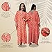 iynta Plus Size Kaftan Dresses for Women, Handmade Caftans for Women - Silk-Screened Oversized Dress, Beach Swimsuit Coverup, Maxi Dress, & Sundress for Vacation, Night Out - 55 in., Orange w/Pattern2