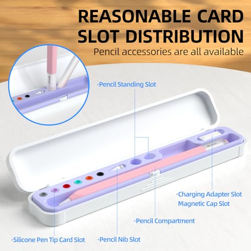 Image of AZF Hard PC&Silicone Magnetic case for Apple Pencil case(Apple Pencil Pro /2nd Gen /1st / (USB-C) / Pro and Samsung Galaxy S-Pen Series Pencil Protection Carrying Case. (Lavender Purple)