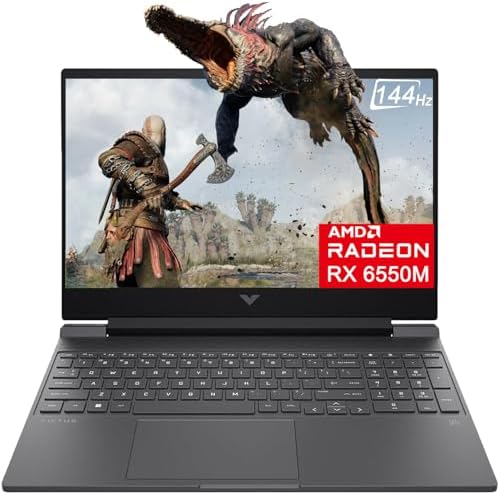 HP Victus 15 Gaming Laptop (15.6" FHD 144Hz IPS, AMD Ryzen 5 7535HS, 32GB DDR5 RAM, 1TB PCle SSD, (Radeon RX 6550M 4GB Beat RTX3050)) Backlit KB, Wi-Fi 6, Webcam, Ethernet, Win 11 Home, 2024