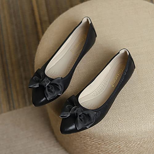 Unifizz Women's Ballet Flat Shoes - Cute Beads Bowtie Wedding Flats Slip on Flats for Women Comfortable4