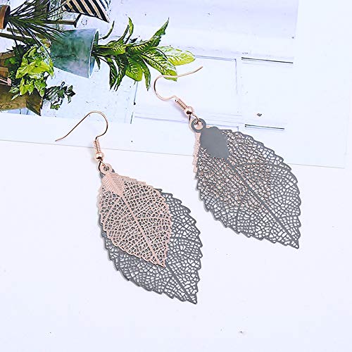Atimigo 6 Pairs Metal Leaf Dangle Earrings Colorful Pendant Drop Hook Statement Earrings Set For Women Teen Girls #TOP5