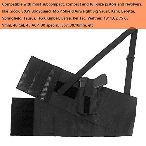 Depring Belly Band Shoulder Gun Holster For Concealed Carry 2-In-1 Design For Men And Women Fits Subcompact Compact Pistols For Glock S&W Shield H&K Kahr Springfield Taurus Kel Tec Walther M #TOP3