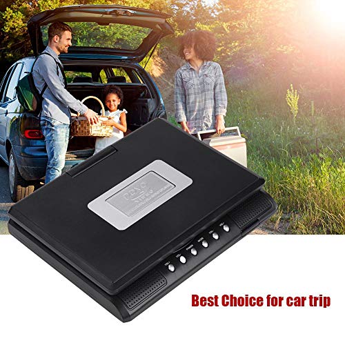Lettore Dvd Portatile con Alimentatore di Bordo, Schermo orientabile da 7", Slot per schede SD e Porta USB, Radio FM, Supporto Memoria Break-Point per Viaggi su Strada(Spina UE)