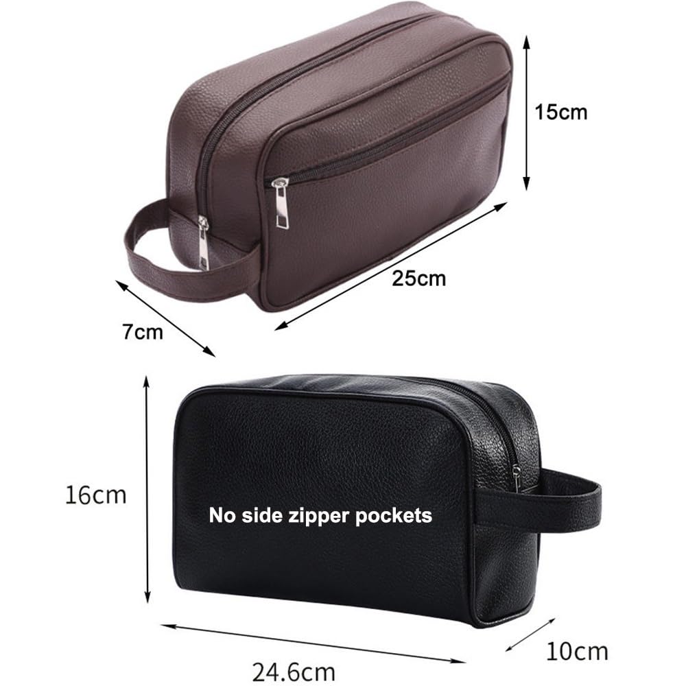 Borsa da Toilette da Uomo, Borsa cosmetica da Viaggio con Cerniera, Borse per Il Trucco in Pelle PU, Organizer per Cosmetici, Astuccio portaoggetti di Grande capacità