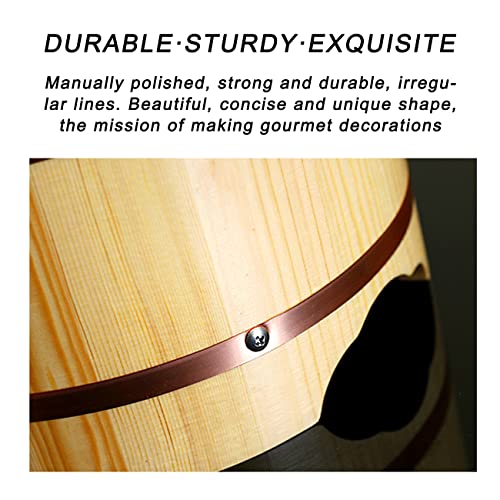 Wsha Sushi Wood Rice Bowl With 2Pcs Sushi Making Kit And Lid, Japanese Hangiri Sushi Rice Mixing Tub Copper Band For Sushi Oke Restaurant Rice Barrel,Large #TOP4