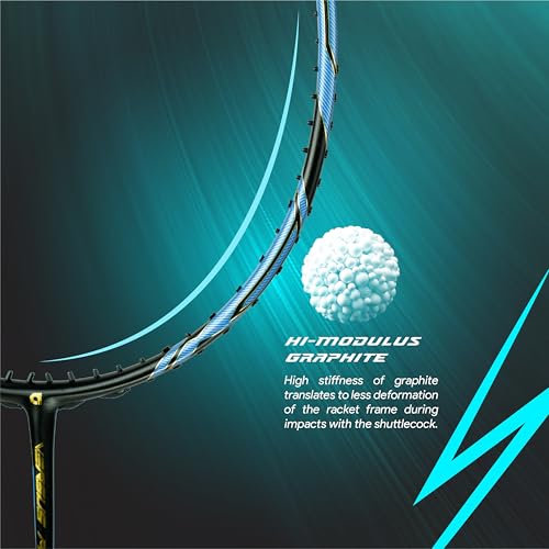 Image of Apacs Versus Pro Professional Badminton Racket | 50T Japanese HM Carbon Graphite | Max Tension 38 LBS | 86+-3gms | Quad Voltic Frame+ Hexagonal Throat | Head Heavy (Unstrung)