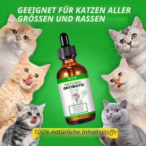 Natürliche Antibiotika für Katzen, Katzenantibiotika für Allergie & Juckreiz, Unterstützung der Haustierhaut, Fell, Verdauung, natürlicher Rösthuhn-Geschmack