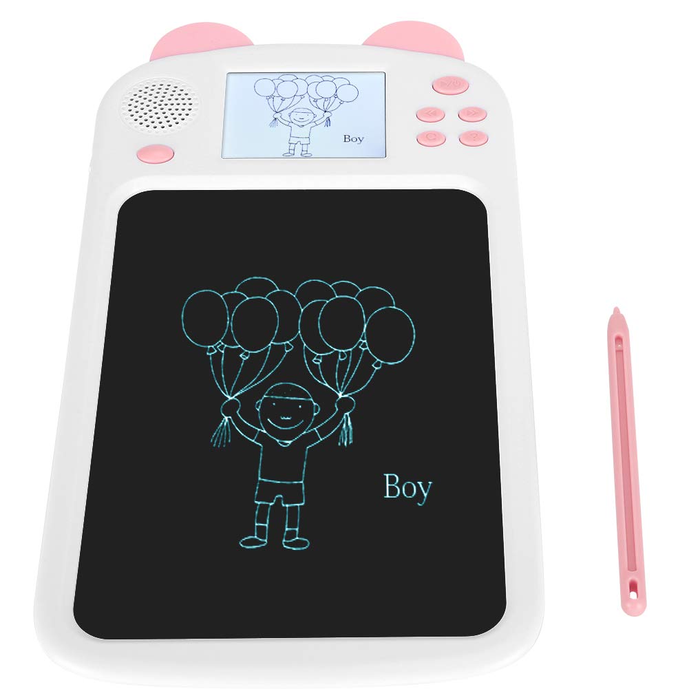 Pizarra LCD para Niños 8.5 Pulgadas Tableta de Dibujo Electrónica con Protección Ocular, Sensible a la Presión, Sin Luz Azul, Transmisión de Voz para Aprender Inglés (PINK)