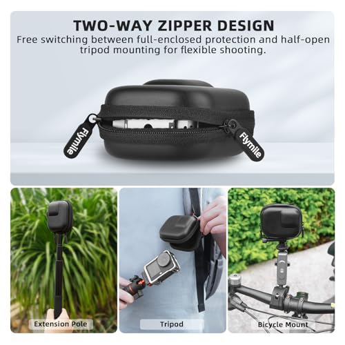 Image of Action 6 Carrying Case (for Cage) + Screen Protector for DJI Osmo Action 6, Small Bag PU Hard Travel Portable Tempered Glass Film Protective Lens Cover Accessories Kit