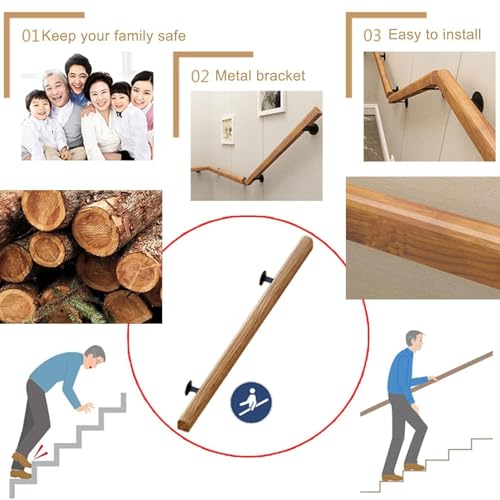 Rambarde escalier bois antidérapante sur mesure rampe intérieure - 5
