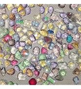 NLSJMP 102pcs Transparent Colored Rhinestones Nail Charms Multi Shapes Colorful Crystal Stone Bli...