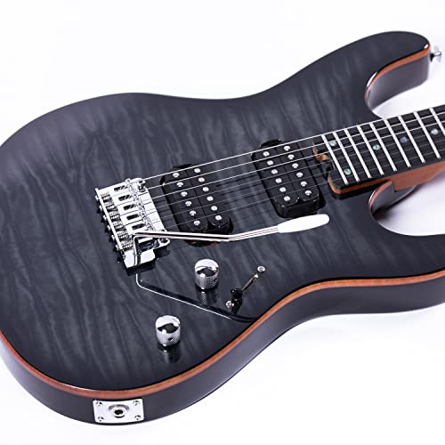 Volgoa Vsr-1 Electric Guitar With Mahogany Solid Body,Roasted Maple Neck, And Hpl Fingerboard 6 String Guitar (Black-Synthetic Veneer) #TOP3