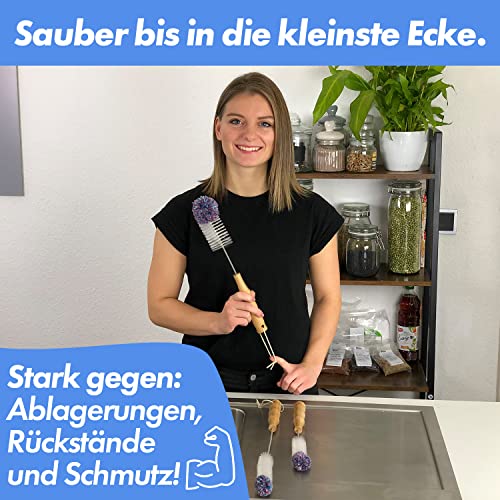 Flaschenbürste JEFF mit weicher Flauschbommel 2er Set