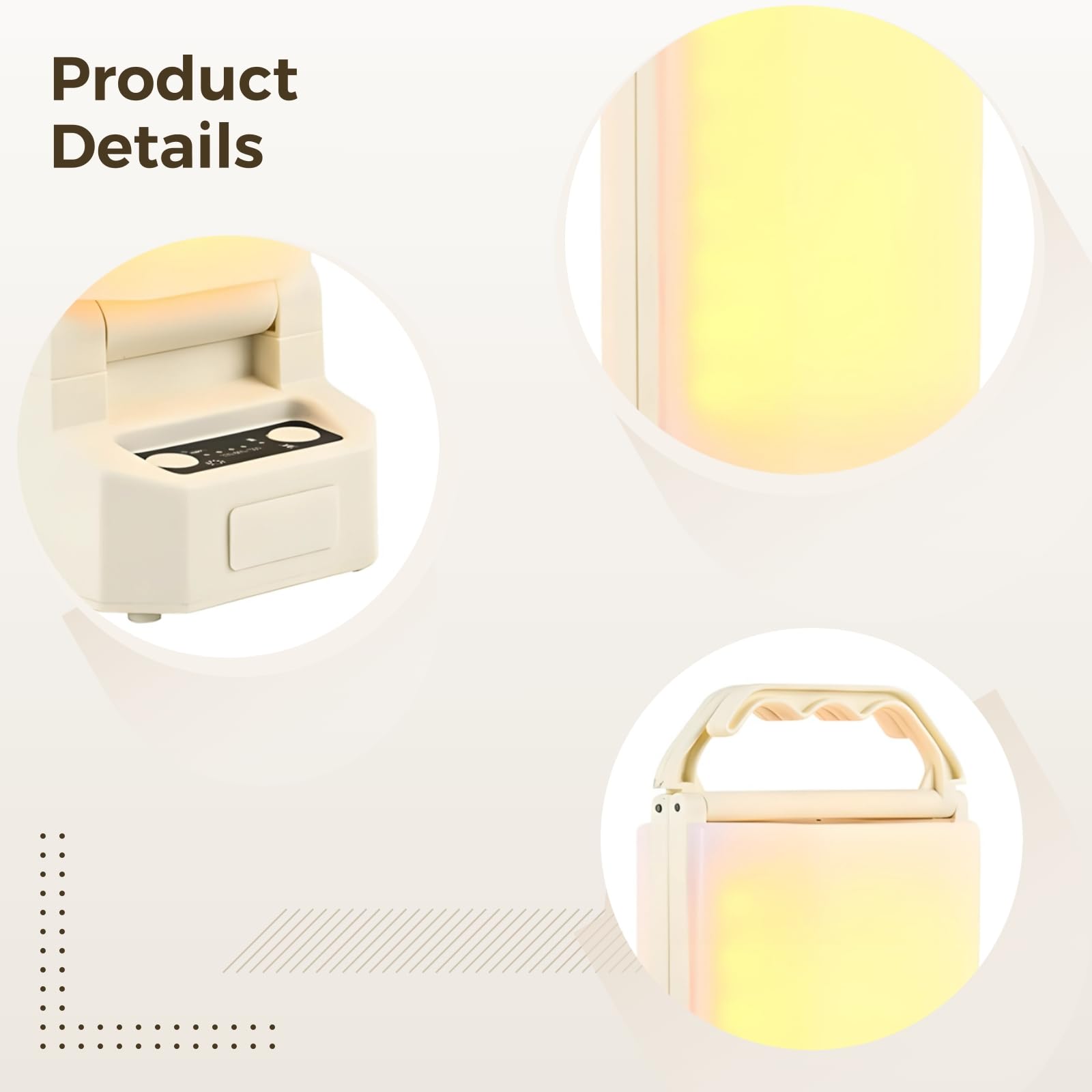 Linterna solar para acampar al aire libre, 4500 mAh recargable con 5 niveles de brillo, IP65 impermeable, luz cálida y fría ajustable, mango portátil