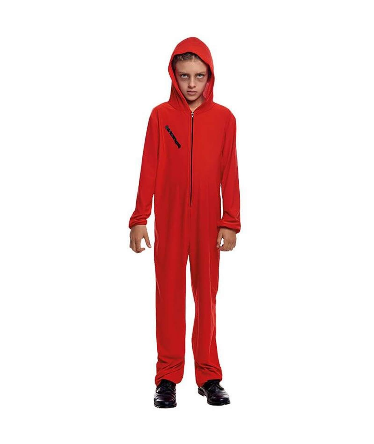 Partilandia Disfraz Mono Rojo Cremallera Infantil Halloween Carnaval (5-6 años)
