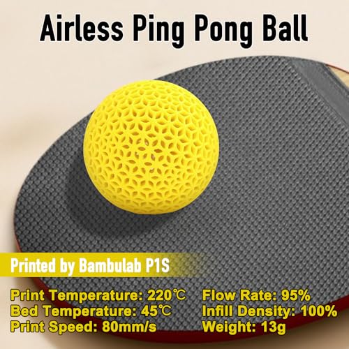 Image of YXPOLYER Flexible PLA Food-Safe 92A Soft PLA 3D Printer Filament 1.75mm 1KG for Printing Dog Chew Toys and Highly Elastic Bouncy Airless Basketball Pet Ball, Yellow