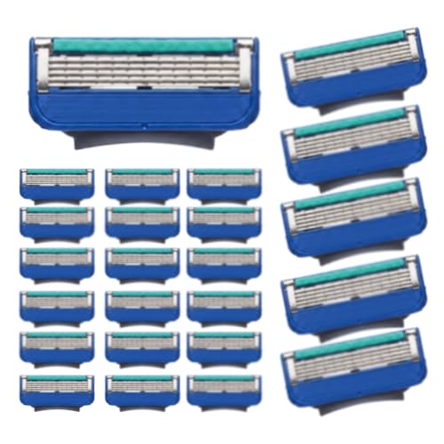 24 Pcs Men’s Razor Refills, Compatible with Mach5, 5-Layer Stainless Steel Blades with Lubrication Strip for Smooth Shave, Ideal for Home, Business Travel & Gym Grooming. image 5
