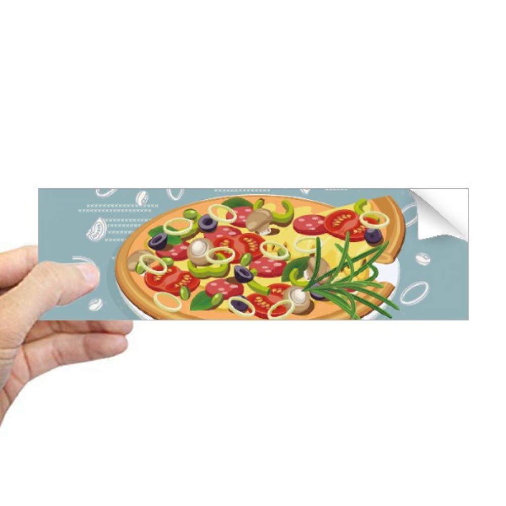 Calcomanía de pizza con colores vivos y diseño rectangular de tomate Italia 4