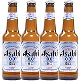 Asahi 4 Pack Super Dry 0.0% Alcohol Free Lager | 12oz Bottles | Zero Alcohol Beer | Made in Japan
