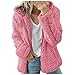 YINGXIONG Damen Flaum Jacke Pullover Kuschelpullover samtig pelzig Jacke mit Stehkragen Rundhals 1/4 Zip Pullover Einfarbig Kurzpullover Sweatshirt Übergangsjacke Kapuzenpullover
