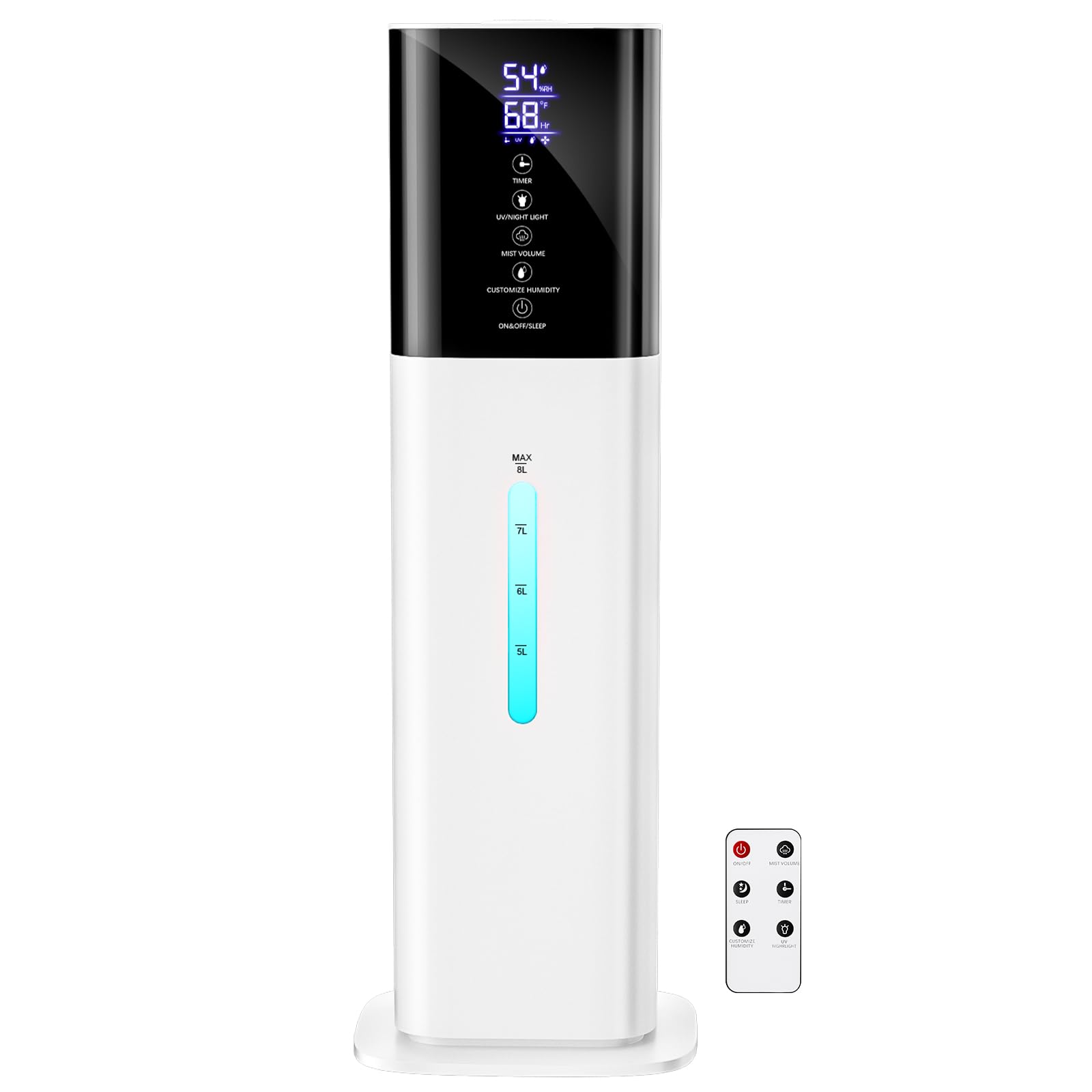 Humidifiers Large Room Bedroom with 7 Colors Light,Honovos 8L 2.1Gal Quiet Ultrasonic Cool Mist Topfill Humidifier with 360° Nozzle 3 Speed Humidistat Essential Oil Tray for Baby Home Plant Yoga Sleep