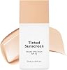 Daily Tinted Fluid Sunscreen,Tinted Sunscreen for Face Moisturizing Broad Spectrum SPF40,Zinc Oxide Mineral Sunscreen Foundation for Sensitive Skin,Natural Tone Lightweight Non Greasy Koreansunscreen