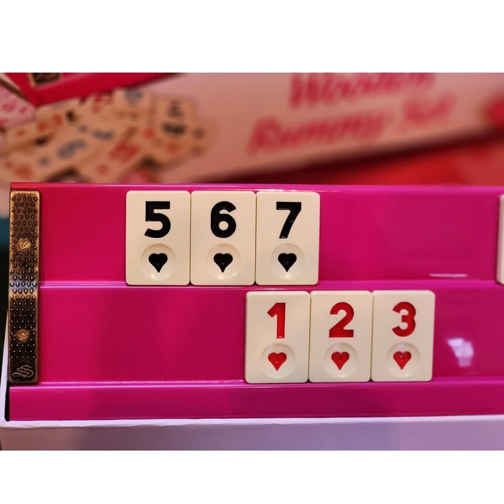 Star-Rummy Spiel Set aus massiv Holz mit Melamin Steinen, Rommé, Okey Set, Gesellschaftsspiel, Familienspiel