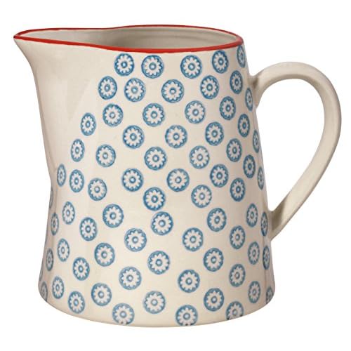 Bloomingville Teekrug Krug Kanne Milchkanne"Emma" blau/handmade/fasst 700 ml