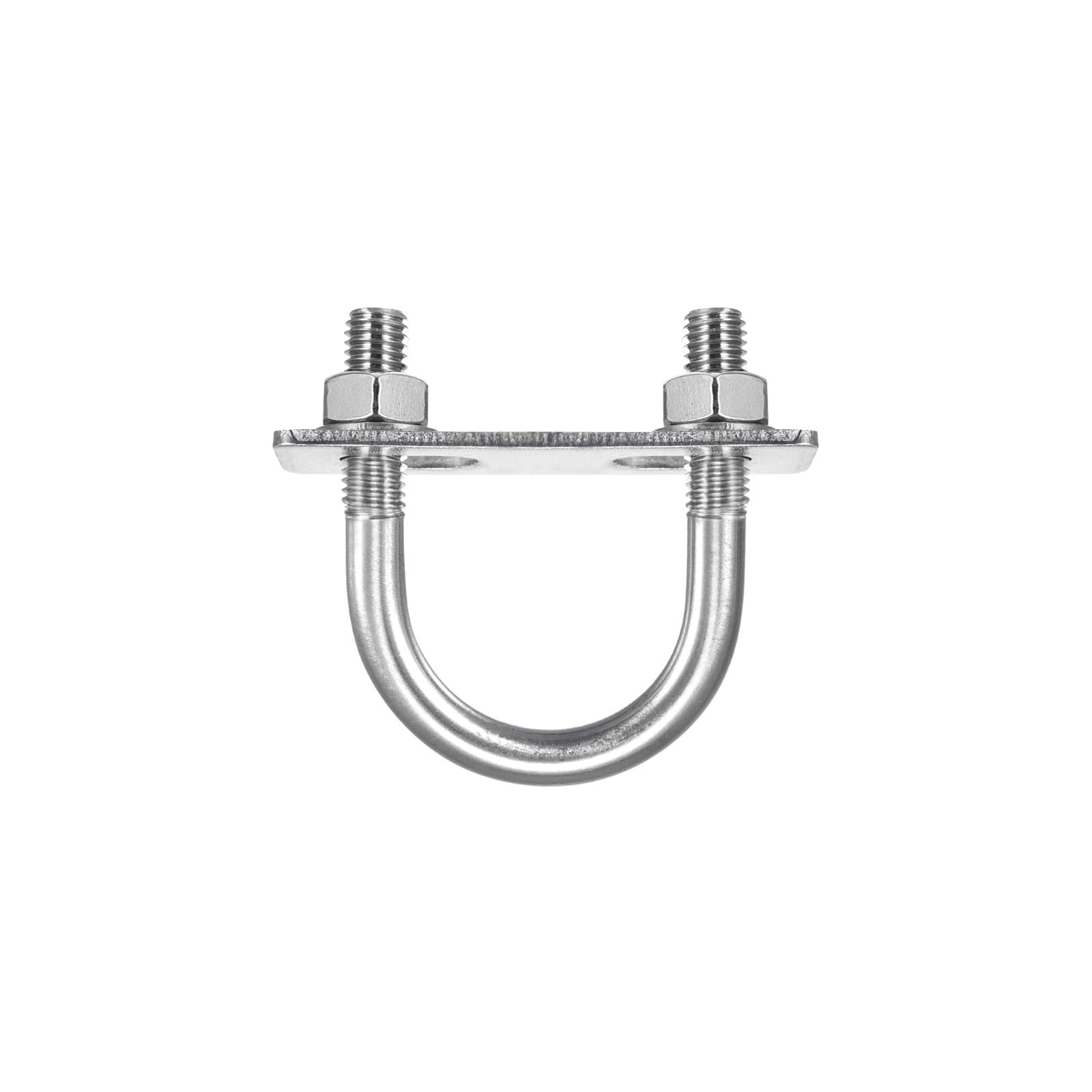 Unifizz Round U-Bolt,3 Set 304 Stainless Steel M10 U Bolts 42mm(1.65") Inner Width 69mm Length with Nuts and Frame Plate for Automobiles Boat Trailer