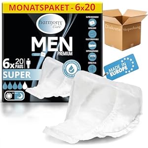Harmony Care Men Premium Inkontinenzeinlagen 120 Stück