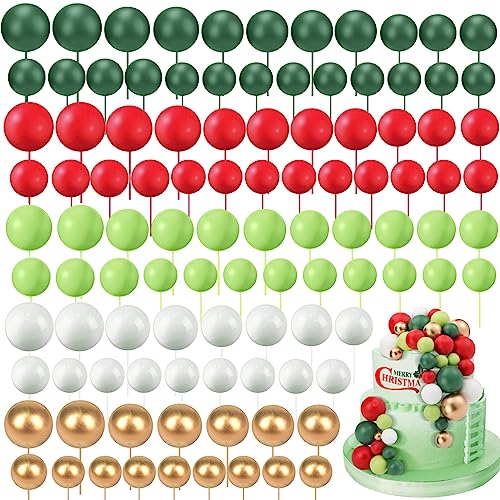 Tondiamo 108 Pcs Ball Cake Toppers, 5 Sizes for Cake Decorating, 27, A