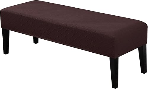 Lebaley - Funda elástica de jacquard para otomano y banco, desmontable y lavable, para bancos rectangulares de 106 a 137 cm, fundas para banco de