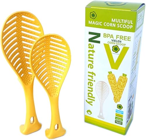 VIELENWARE - Juego de espátulas de arroz grandes y pequeñas material PLA diseño antiadherente color amarillo vw-Magic_spátula de 275 x 082 pulgadas