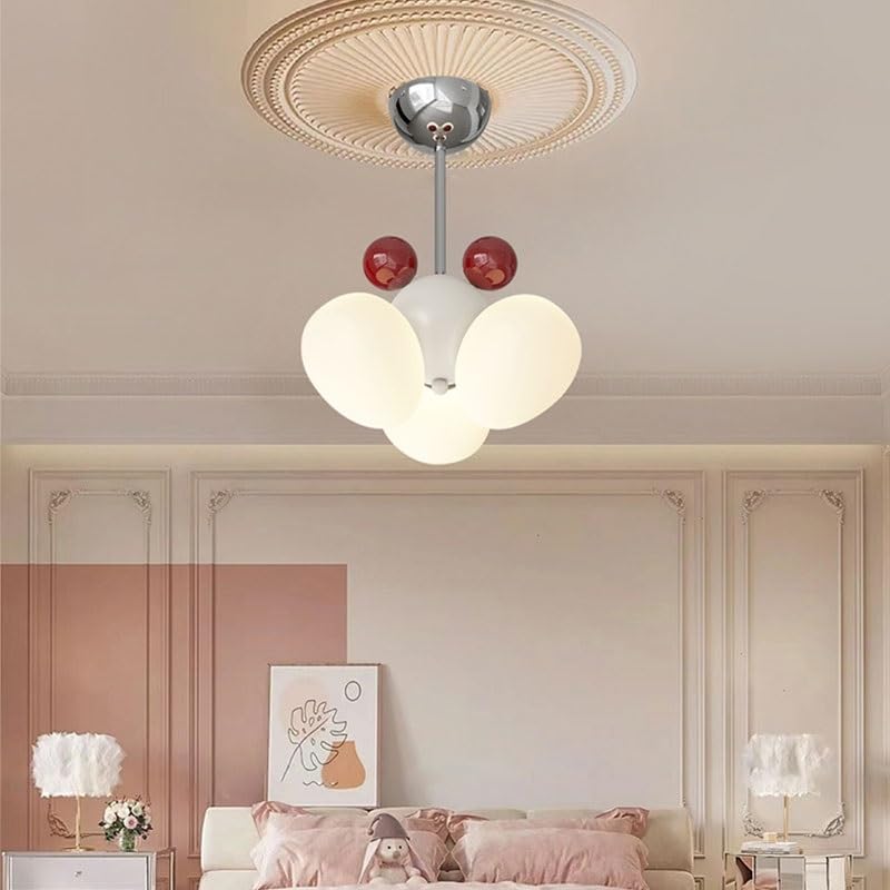 Lustre couronne LED design nordique en acrylique rouge