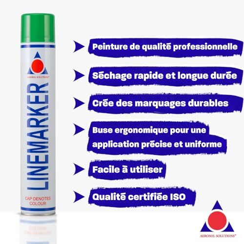 Image of Aerosol Solutions Line Marker Green 26 Oz | Grass and Road Spray Paint, All Purpose Striping Paint | Perfect for Athletics, Landscaping & Pavements (Pack of 2)