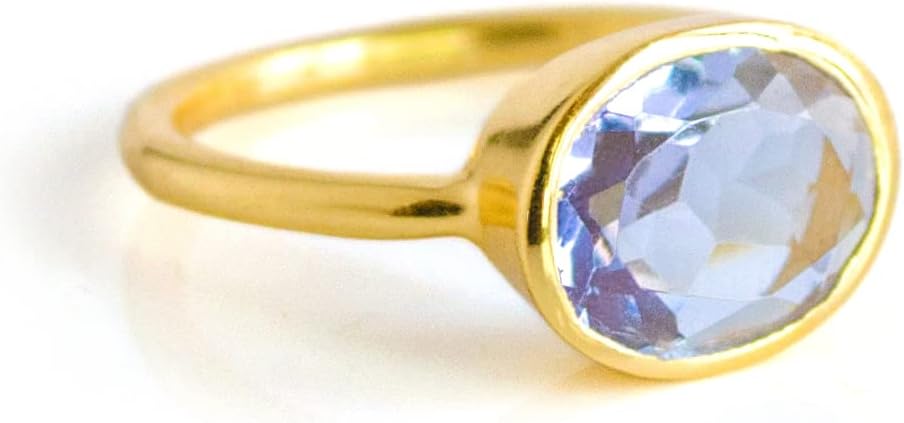 Alexandrite Oval ring, stackable ring, Vermeil Gold or silver, bezel set ring, oval ring, Lavender gemstone ring, JuneBirthstone ring, Birthstone gift [rOMB]