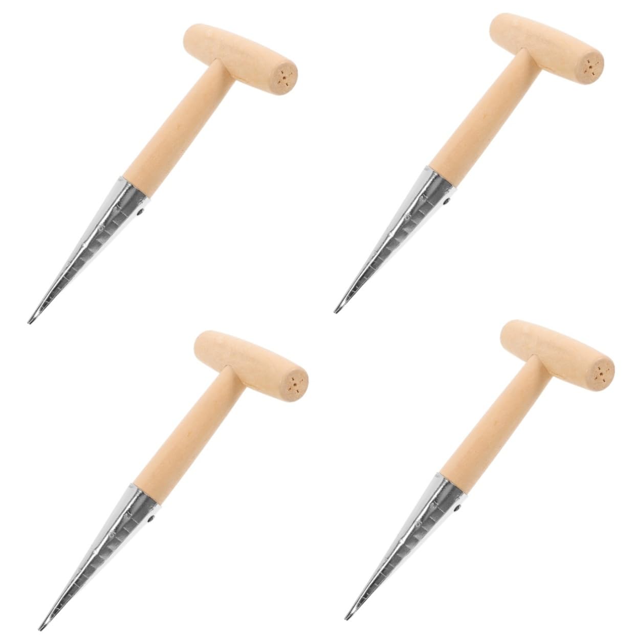 Sosoport 4pcs Garden Hand Tools Set Dibbler Gardening Tool Portable Soil Puncher Easy to Use for Planting Succulents Flowers